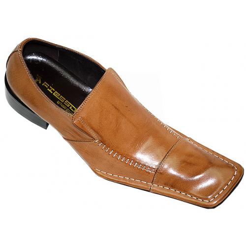 Fiesso Rust with White Stitching Leather Shoes FI6080